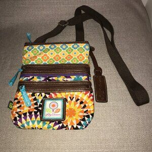 Lily Bloom floral print Crossbody Bag Purse Mint!